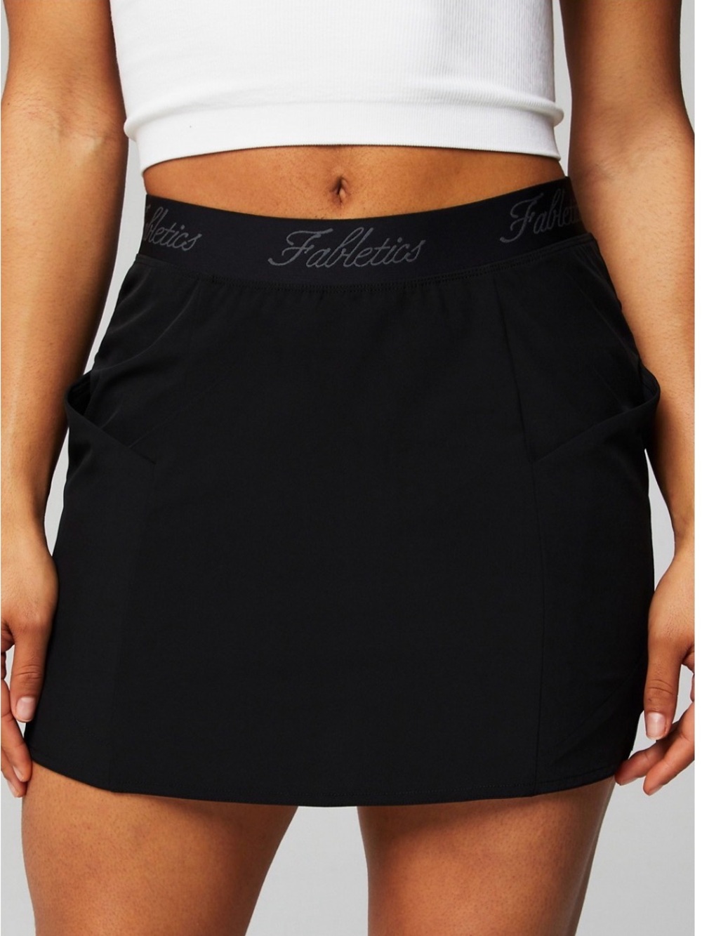 Fabletics Black Athletic Skort with Logo Waistband